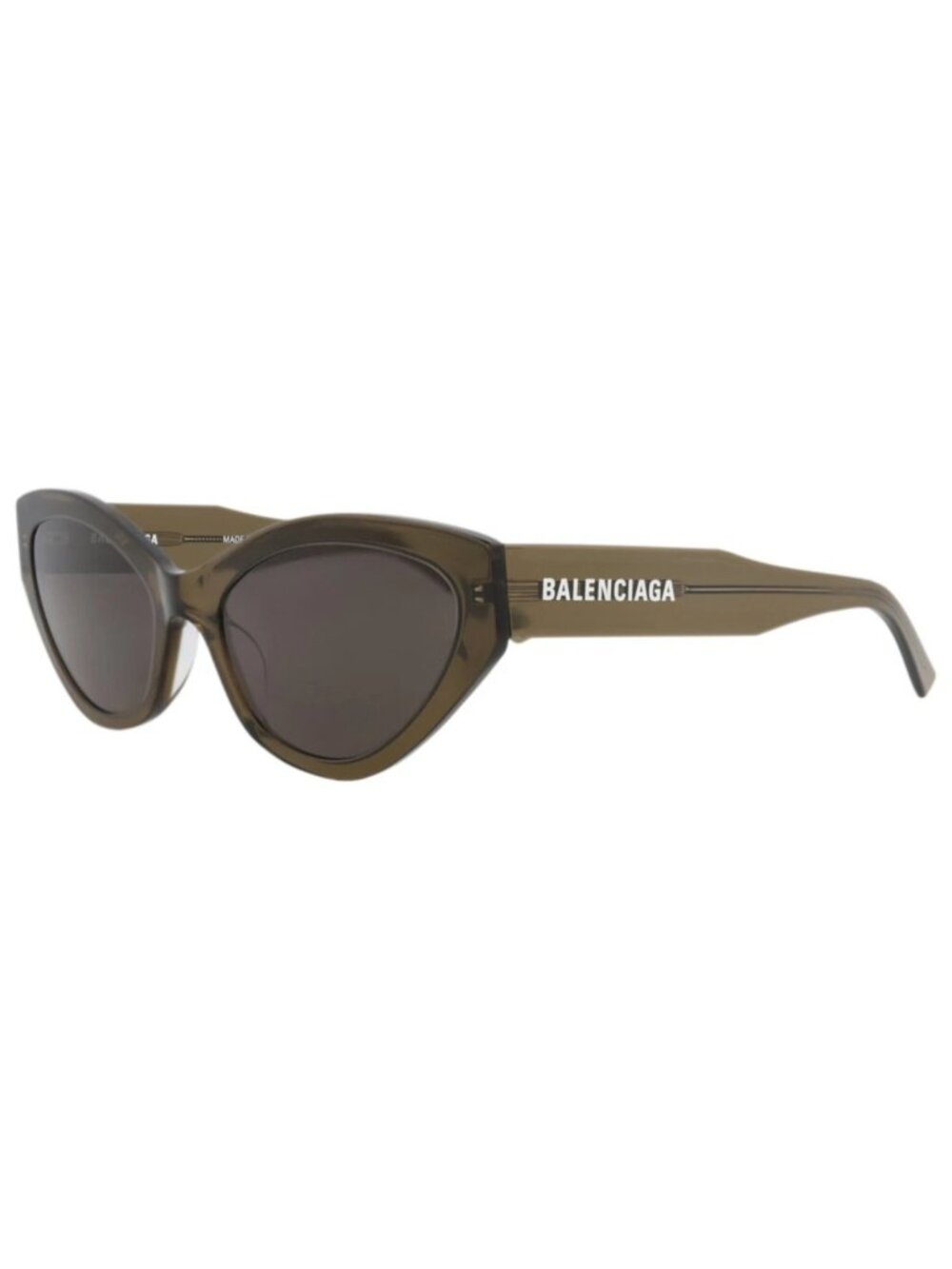 New Balenciaga Women's Sunglasses Cat Eye Recycled Acetate Frame Green Green